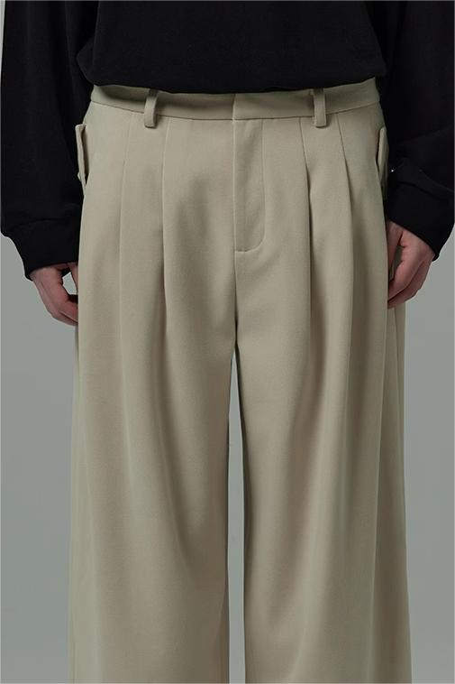 【即納】TIKIMOMOKA ドレーププリーツストレートパンツ TMK105