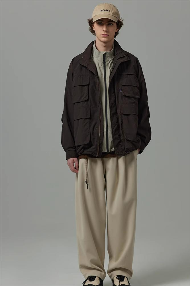 【即納】TIKIMOMOKA ドレーププリーツストレートパンツ TMK105