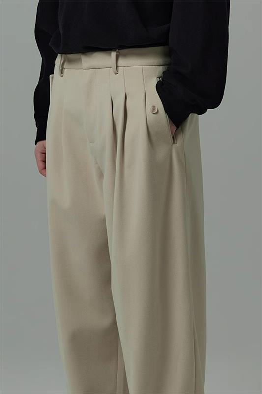 【即納】TIKIMOMOKA ドレーププリーツストレートパンツ TMK105