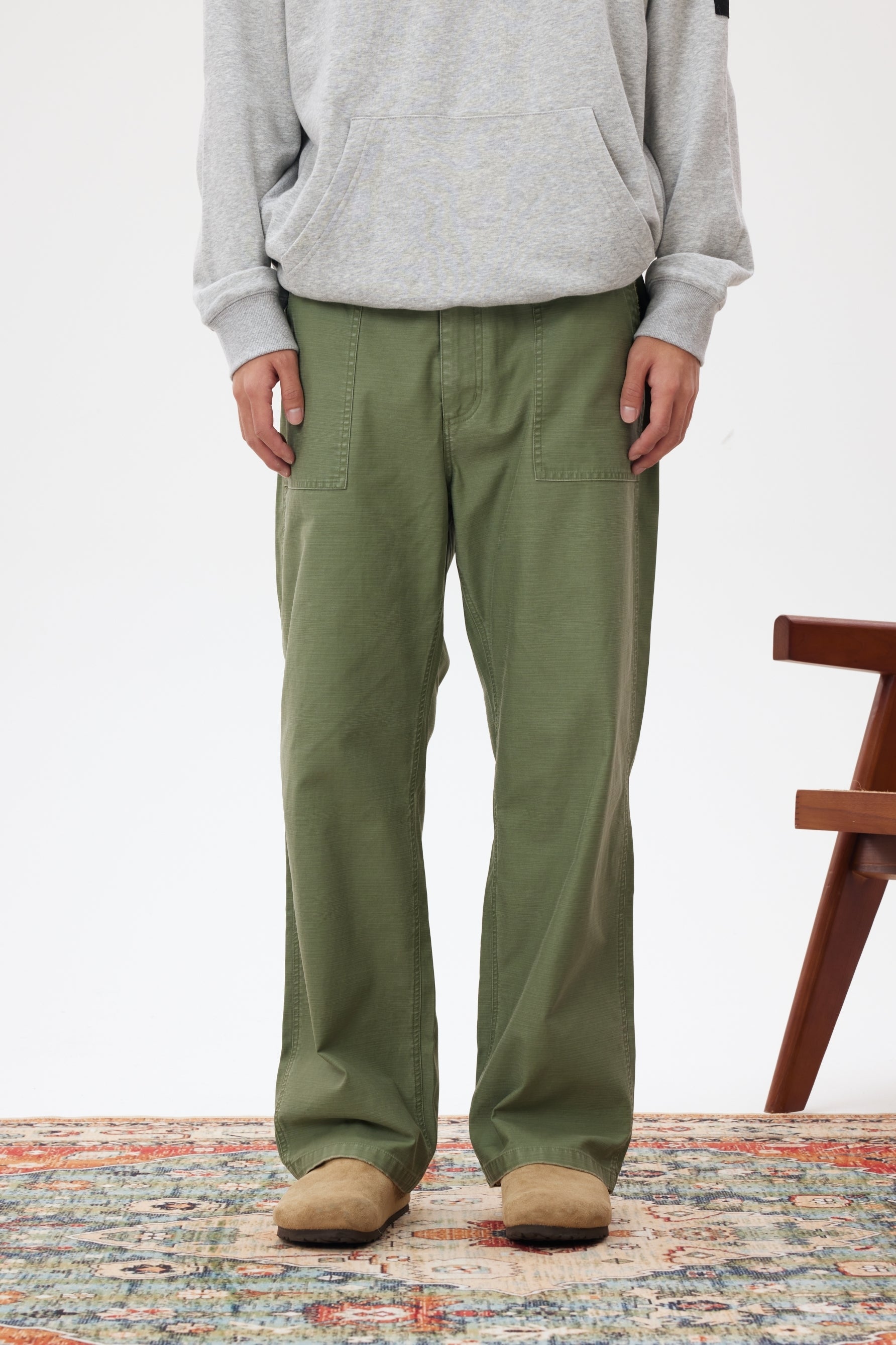 【即納】OCTOBEE ウォッシュドストレートパンツ OTB015