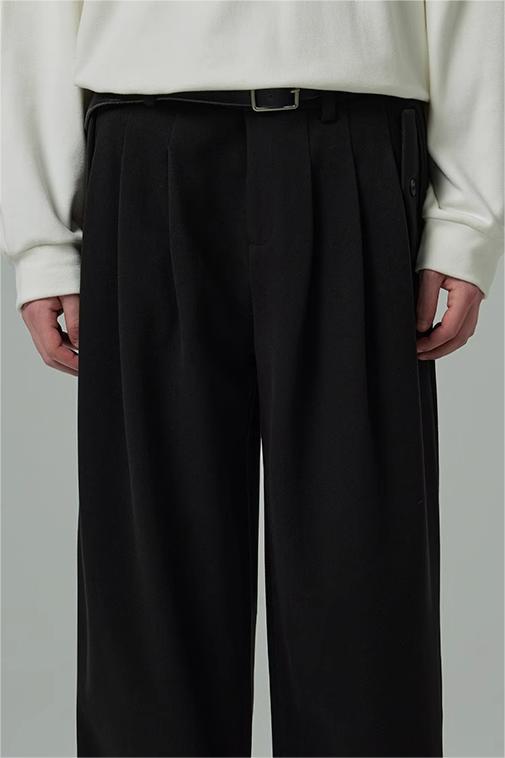 【即納】TIKIMOMOKA ドレーププリーツストレートパンツ TMK105