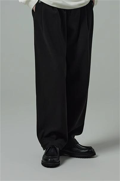 【即納】TIKIMOMOKA ドレーププリーツストレートパンツ TMK105