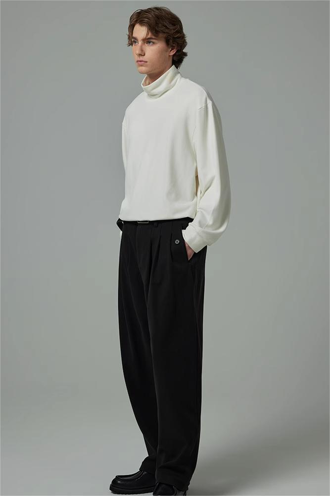 【即納】TIKIMOMOKA ドレーププリーツストレートパンツ TMK105