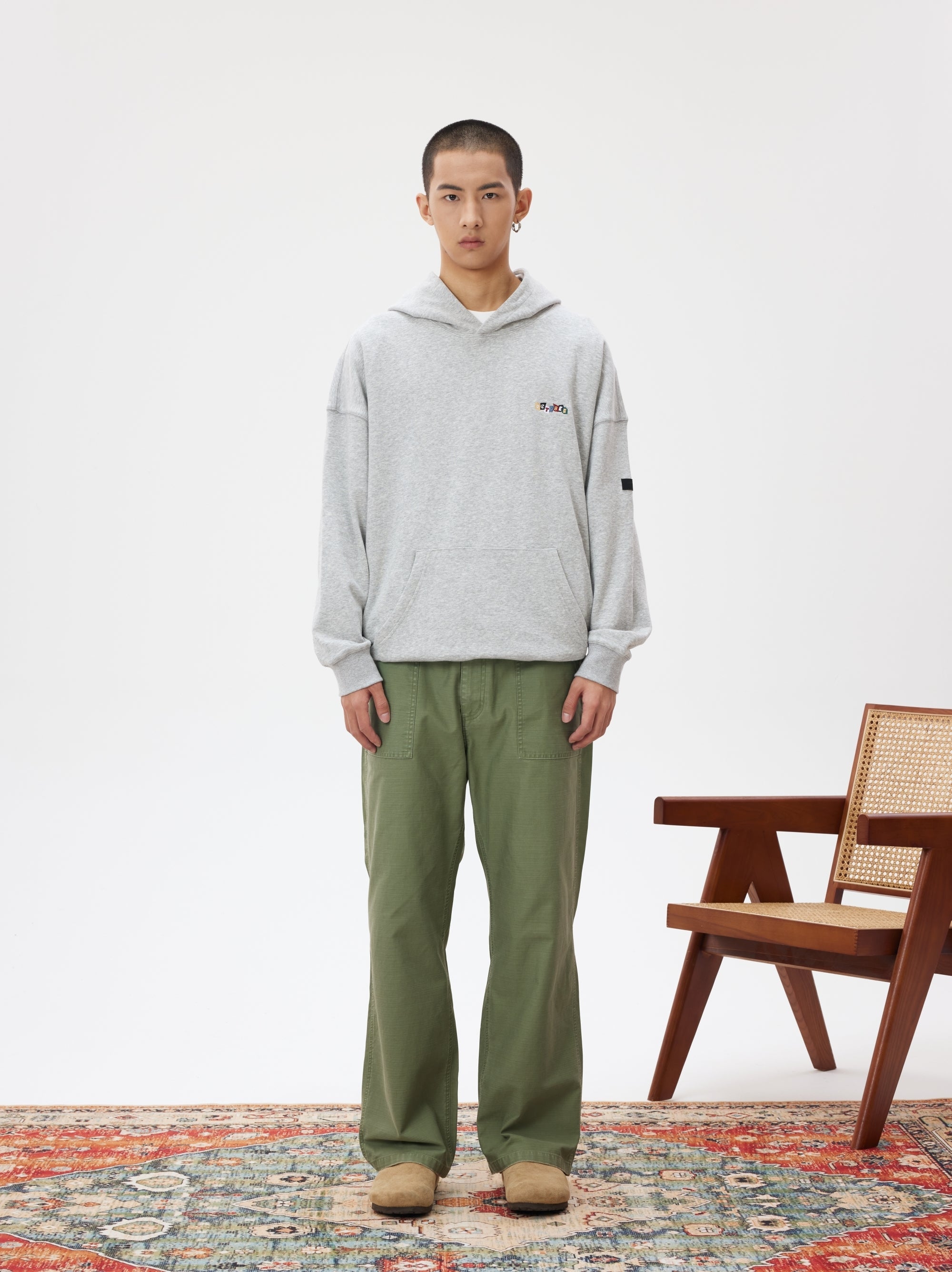 【即納】OCTOBEE ウォッシュドストレートパンツ OTB015