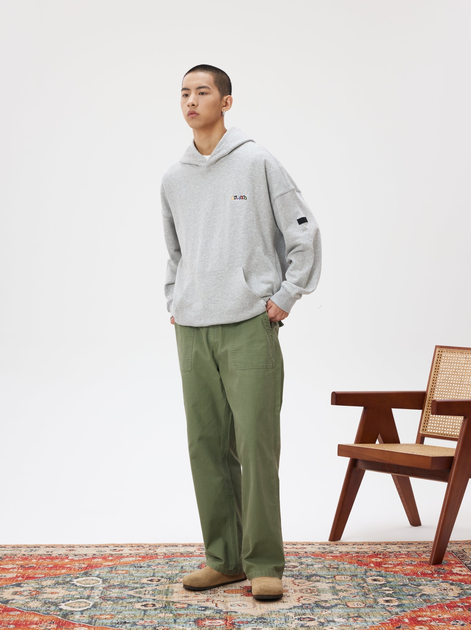 【即納】OCTOBEE ウォッシュドストレートパンツ OTB015