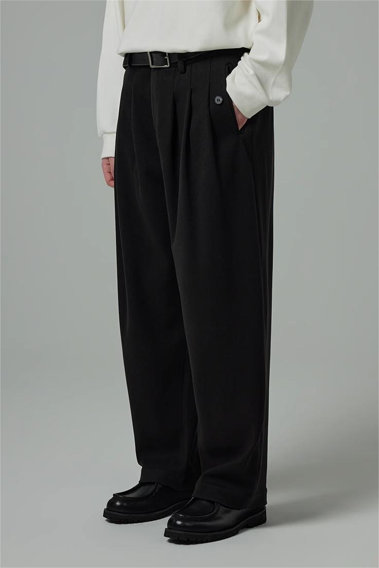 【即納】TIKIMOMOKA ドレーププリーツストレートパンツ TMK105