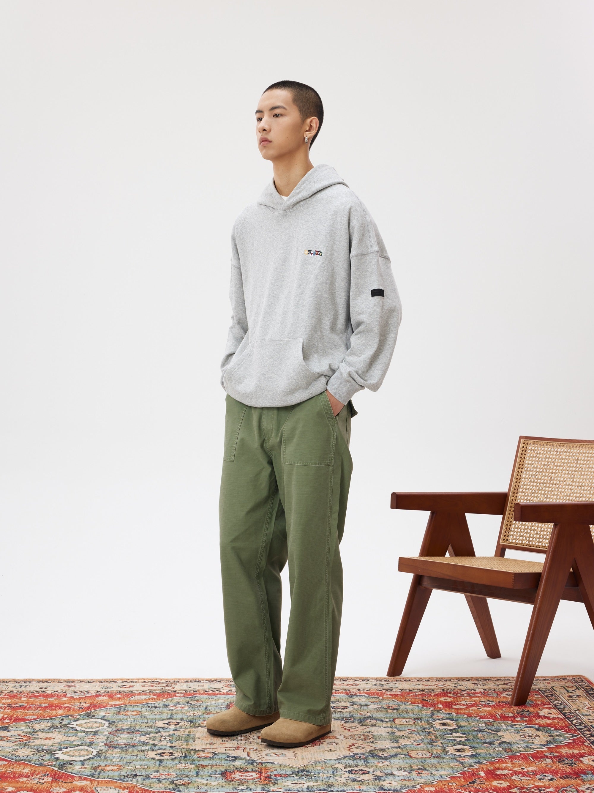 【即納】OCTOBEE ウォッシュドストレートパンツ OTB015