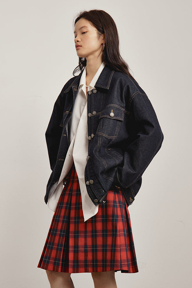 【即納】OMONT ヴィンテージルーズフィットデニムジャケット OMT146