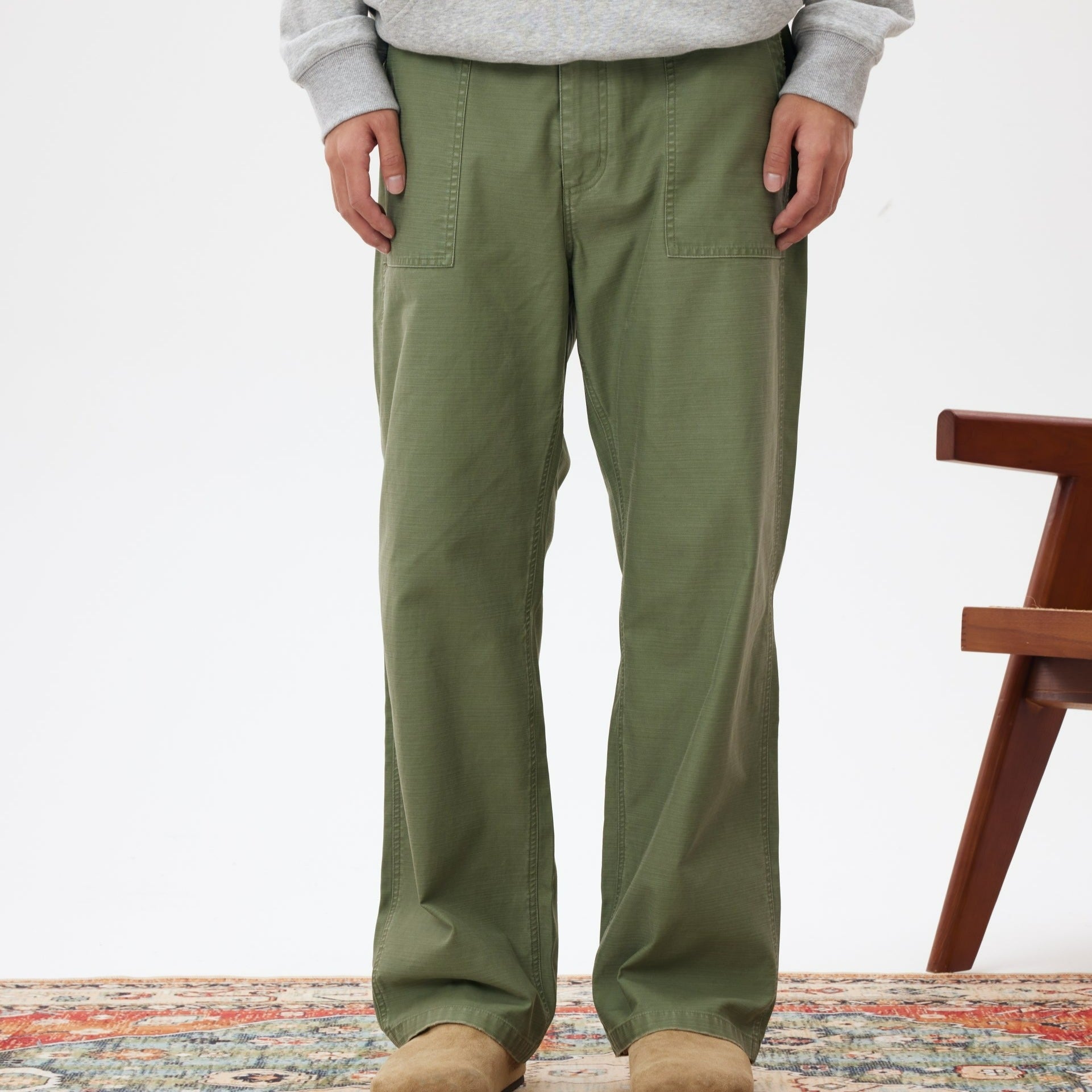 【即納】OCTOBEE ウォッシュドストレートパンツ OTB015