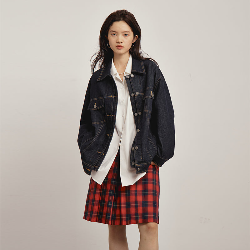 【即納】OMONT ヴィンテージルーズフィットデニムジャケット OMT146