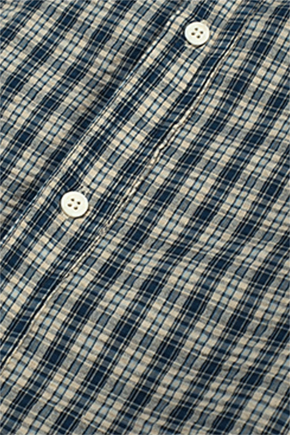 OllieSnap ルーズフィットオーバーチェックシャツ OS018