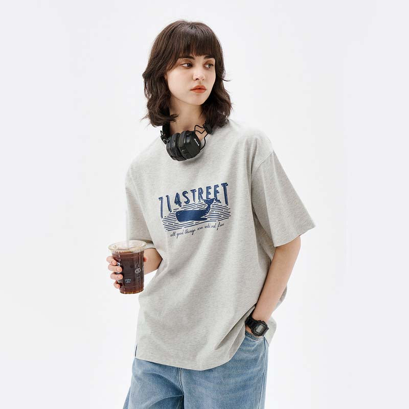 714STREET マッコウクジラロゴプリント Tシャツ 714ST109