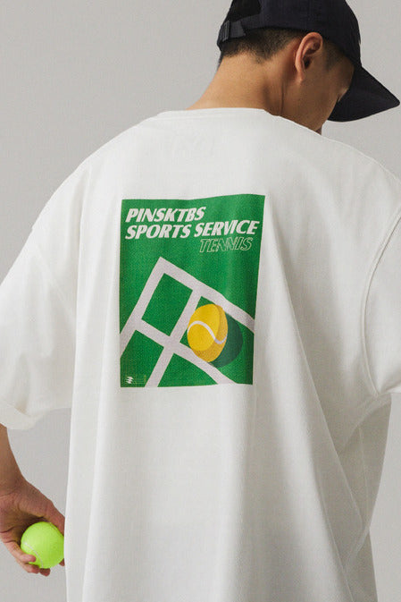 PINSKTBS バスケットボールロゴプリントTシャツ PST033