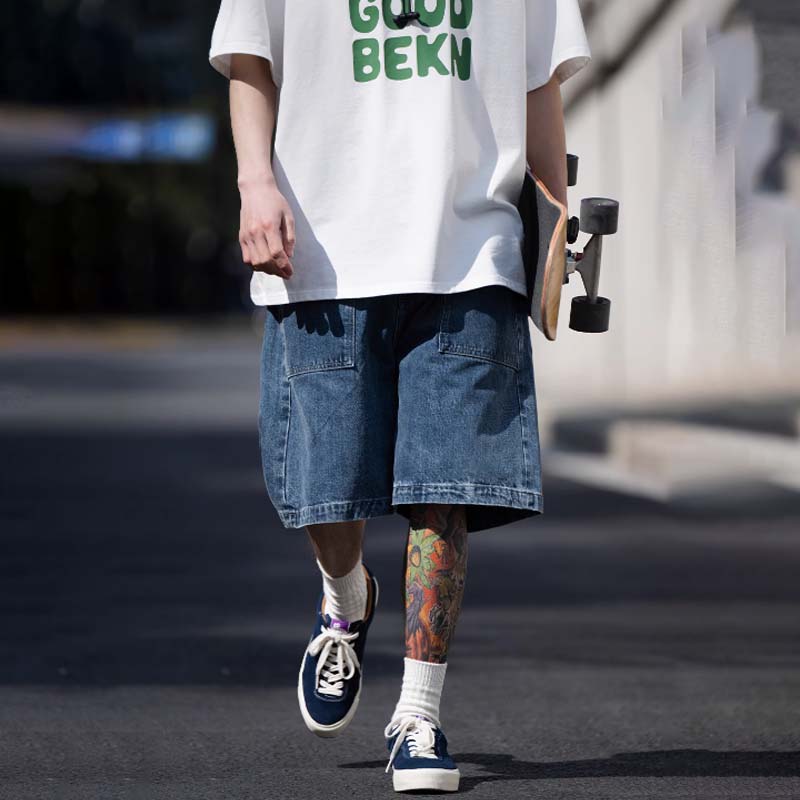 BELLKENIDEA シンプルデニムショートパンツ BK066