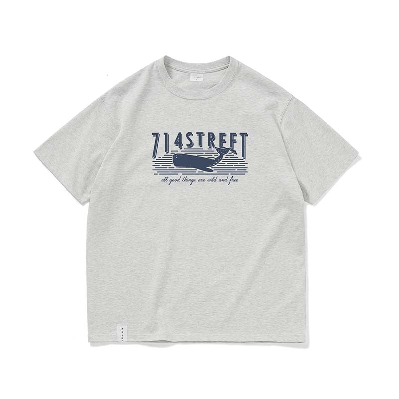 714STREET マッコウクジラロゴプリント Tシャツ 714ST109