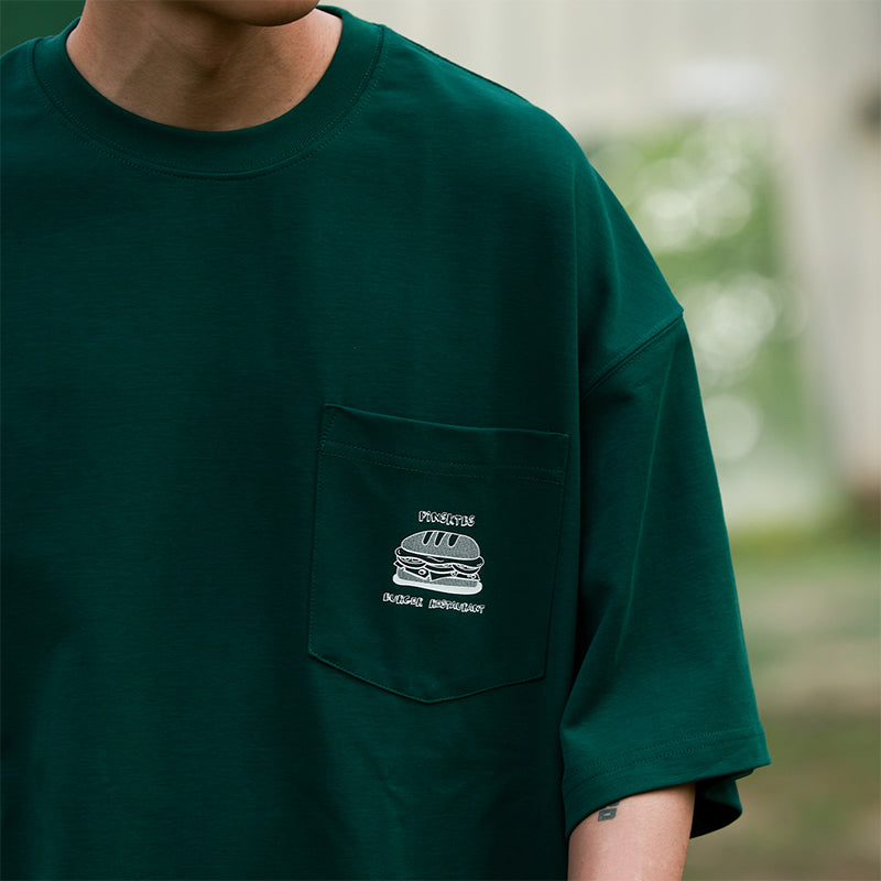 PINSKTBS バーガー刺繍Tシャツ PST053