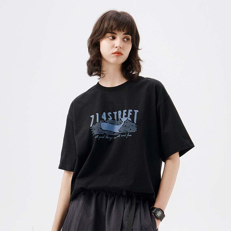 714STREET マッコウクジラロゴプリント Tシャツ 714ST109