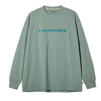 TIKIMOMOKA レターコントラストカラープリント Tシャツ TMK116