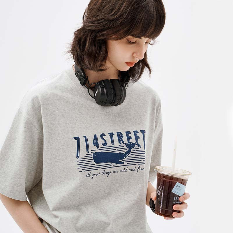 714STREET マッコウクジラロゴプリント Tシャツ 714ST109