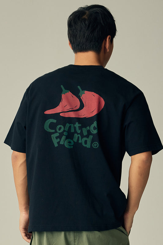 CONTRAFIEND レタープリントラウンドネックTシャツ CON003