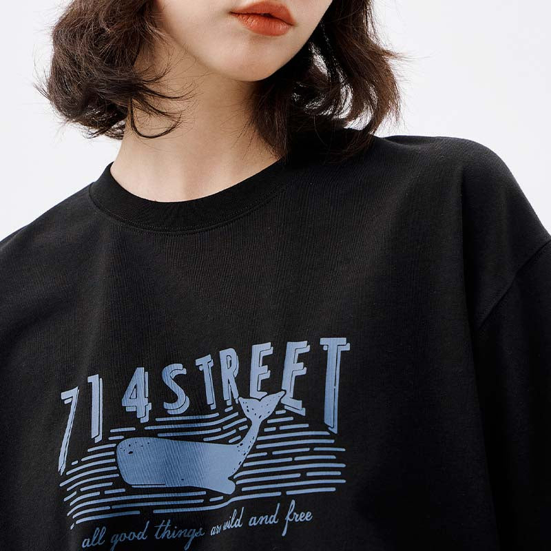 714STREET マッコウクジラロゴプリント Tシャツ 714ST109