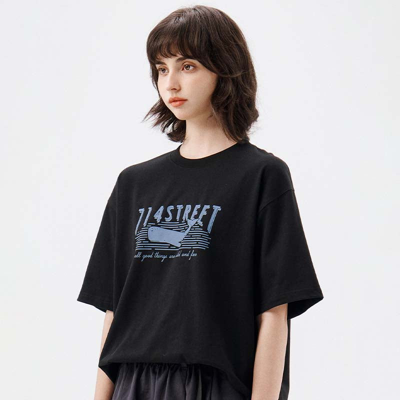 714STREET マッコウクジラロゴプリント Tシャツ 714ST109