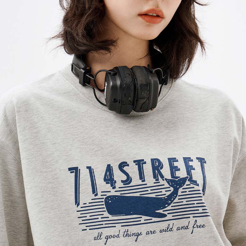 714STREET マッコウクジラロゴプリント Tシャツ 714ST109