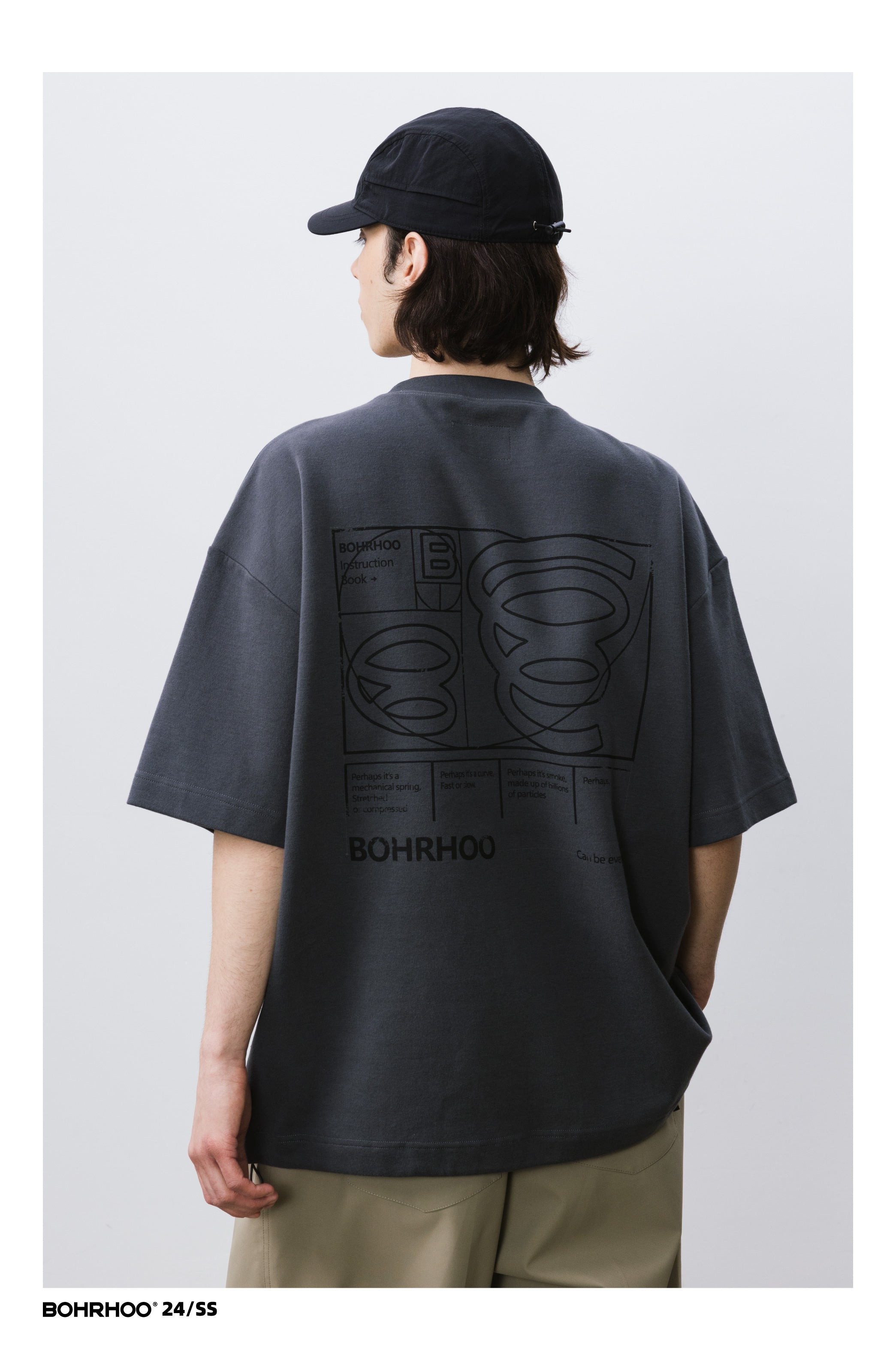 BOHRHOO ピュアコットンポケットレタープリントTシャツ BHH013