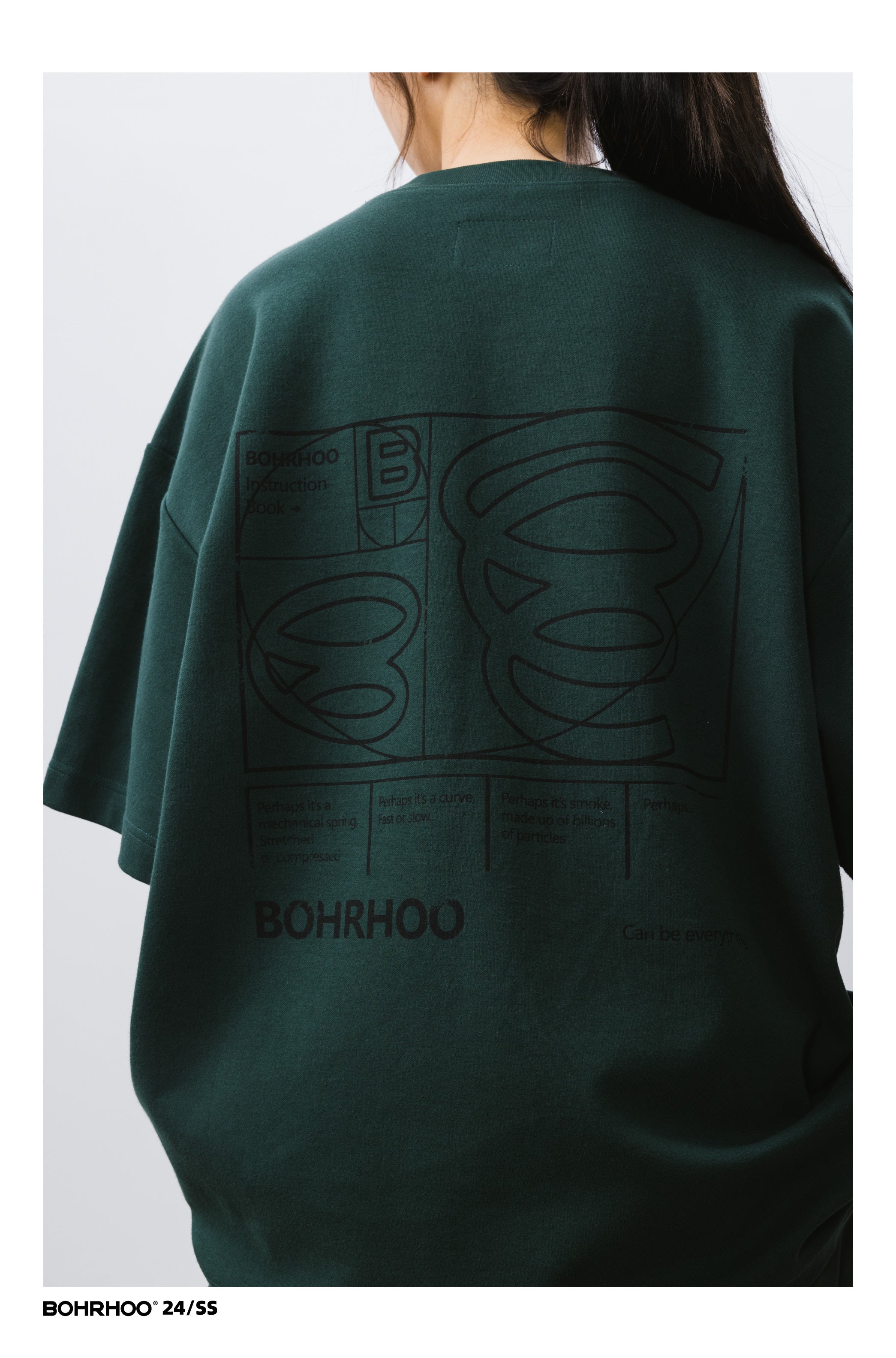 BOHRHOO ピュアコットンポケットレタープリントTシャツ BHH013